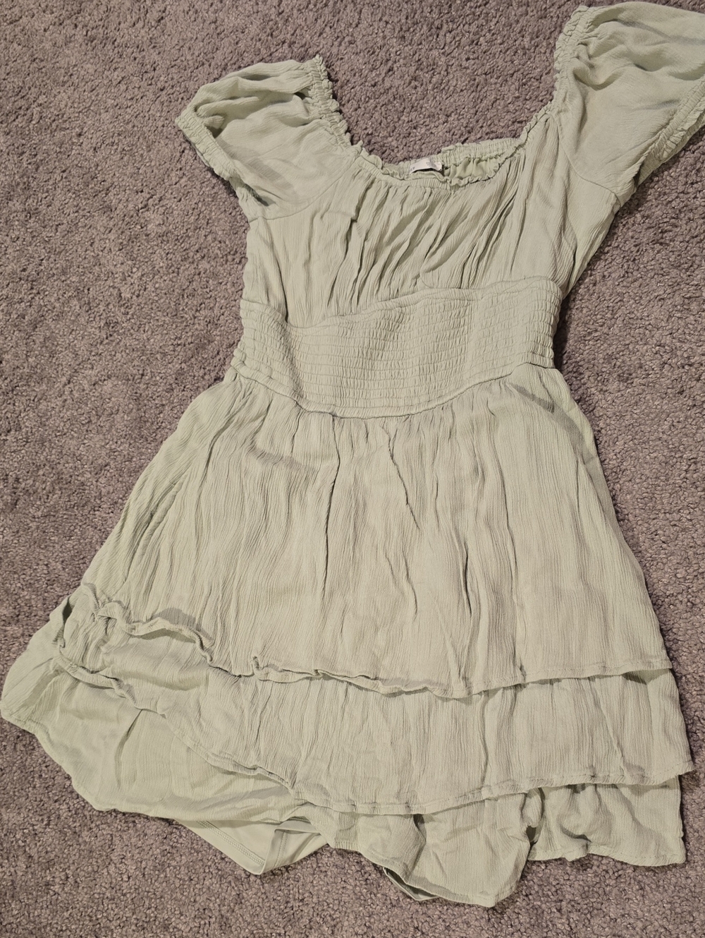 Hollister Sage Green Ruffled Mini Dress